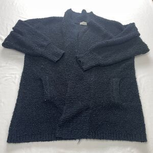 Gloria Vanderbilt Sweater Womens Medium Black Cardigan Open 100% Acrylic Ladies